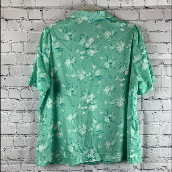 VINTAGE MAR-LEK Top Button-down with Short Sleeves Green - Picture 6 of 6